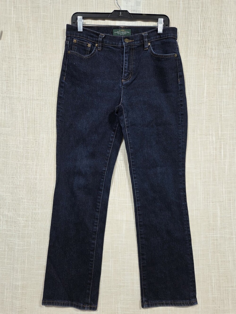 Lauren Jeans Co. Ralph Lauren Classic Straight Dark Blue Jeans Size 10P.